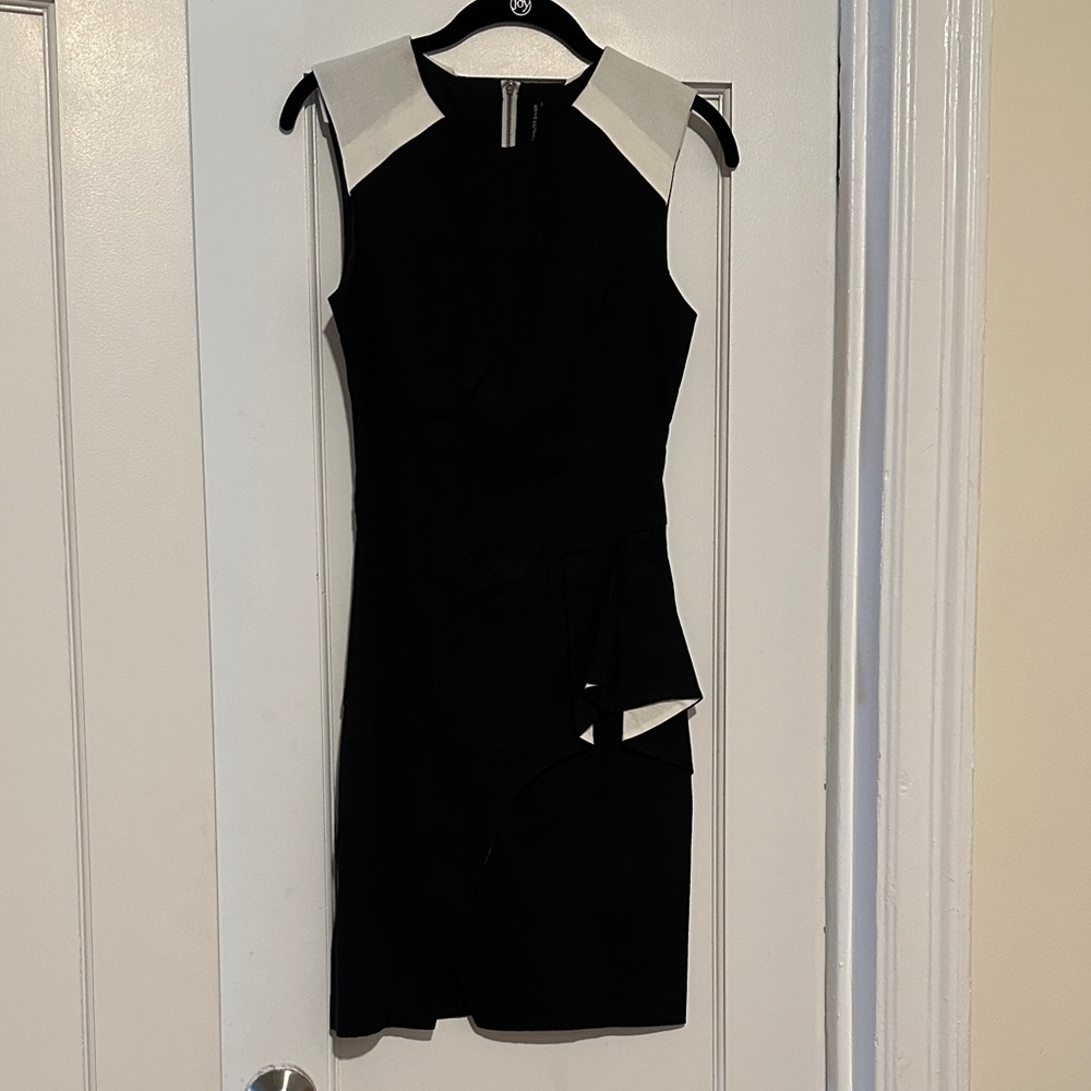 Walter Baker Black Dress with White Shoulder Panels